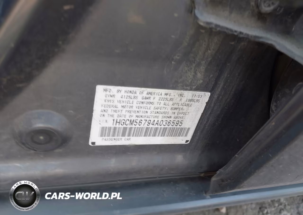 2004 Honda Accord 2.4 Ex VIN:1HGCM56794A036595 - 9