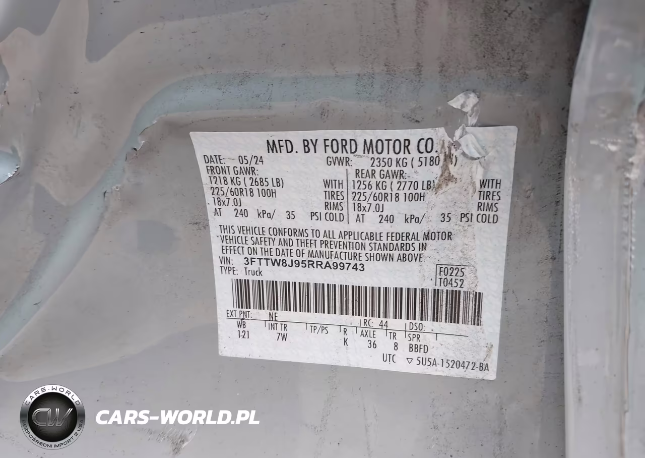 2024 Ford Maverick Xlt VIN:3FTTW8J95RRA99743 - 9