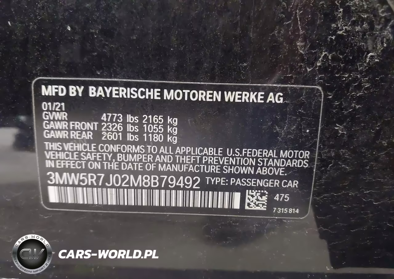 2021 BMW 330I xDrive VIN:3MW5R7J02M8B79492 - 9