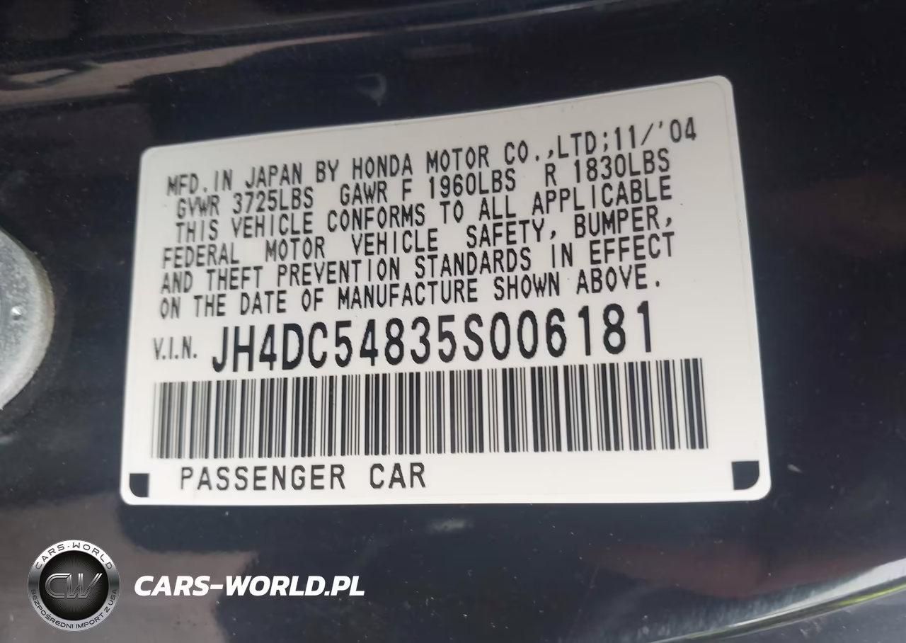 2005 Acura Rsx VIN:JH4DC54835S006181 - 9
