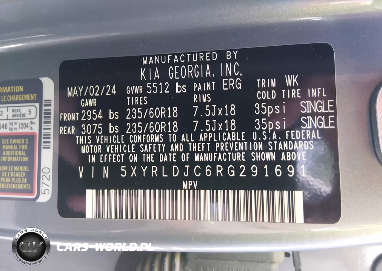 2024 Kia Sorento S VIN:5XYRLDJC6RG291691 - 9