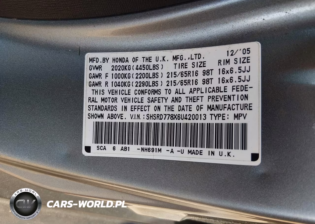 2006 Honda Cr-V Ex VIN:SHSRD778X6U420013 - 9