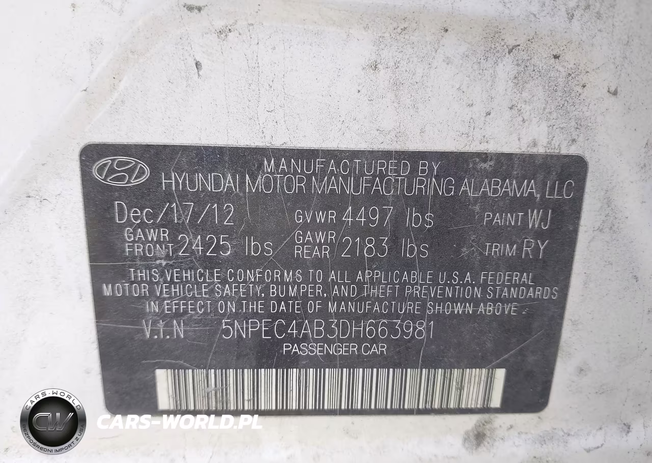 2013 Hyundai Sonata Limited 2.0T VIN:5NPEC4AB3DH663981 - 9