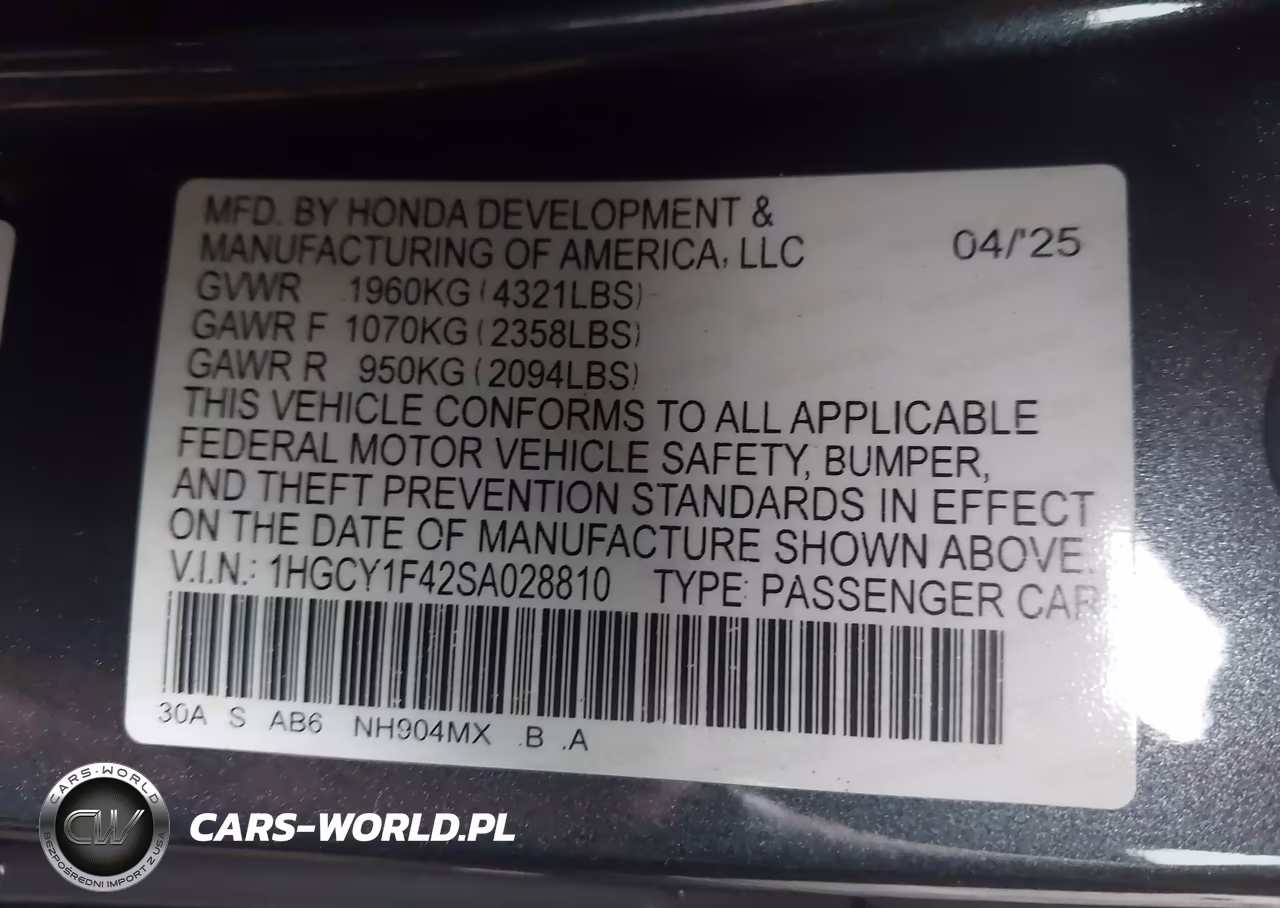 2025 Honda Accord Se VIN:1HGCY1F42SA028810 - 9