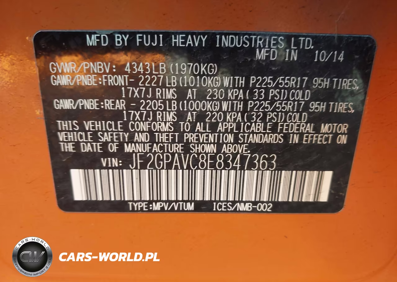 2014 Subaru Xv Crosstrek 2.0I Premium VIN:JF2GPAVC8E8347363 - 9