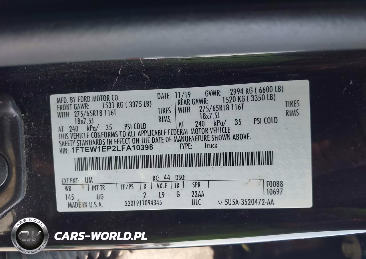 2020 Ford F-150 Xlt VIN:1FTEW1EP2LFA10398 - 9