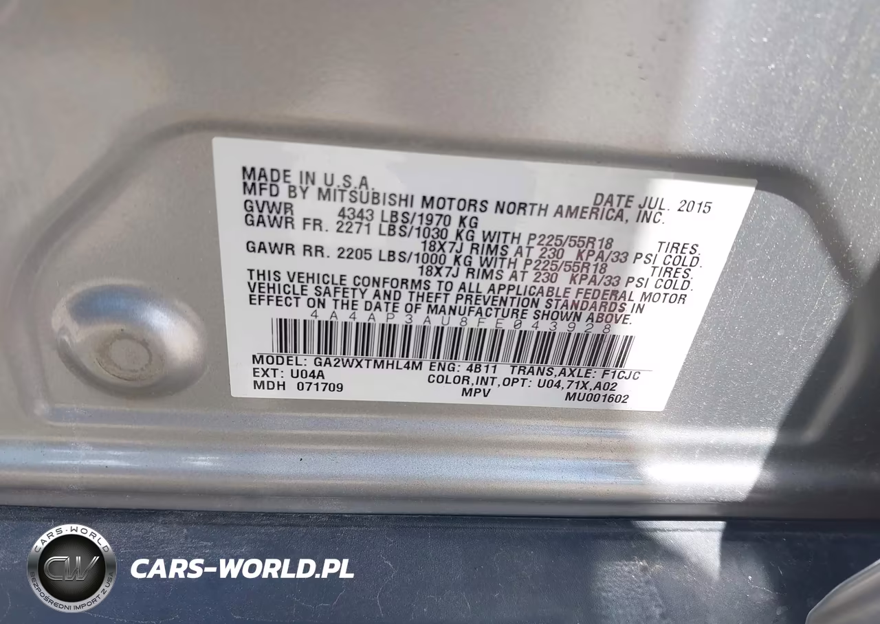 2015 Mitsubishi Outlander Sport Es VIN:4A4AP3AU8FE043928 - 9