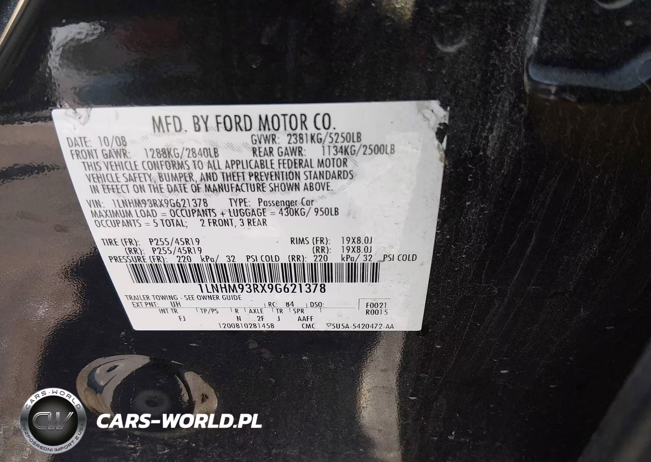 2009 Lincoln Mks VIN:1LNHM93RX9G621378 - 9
