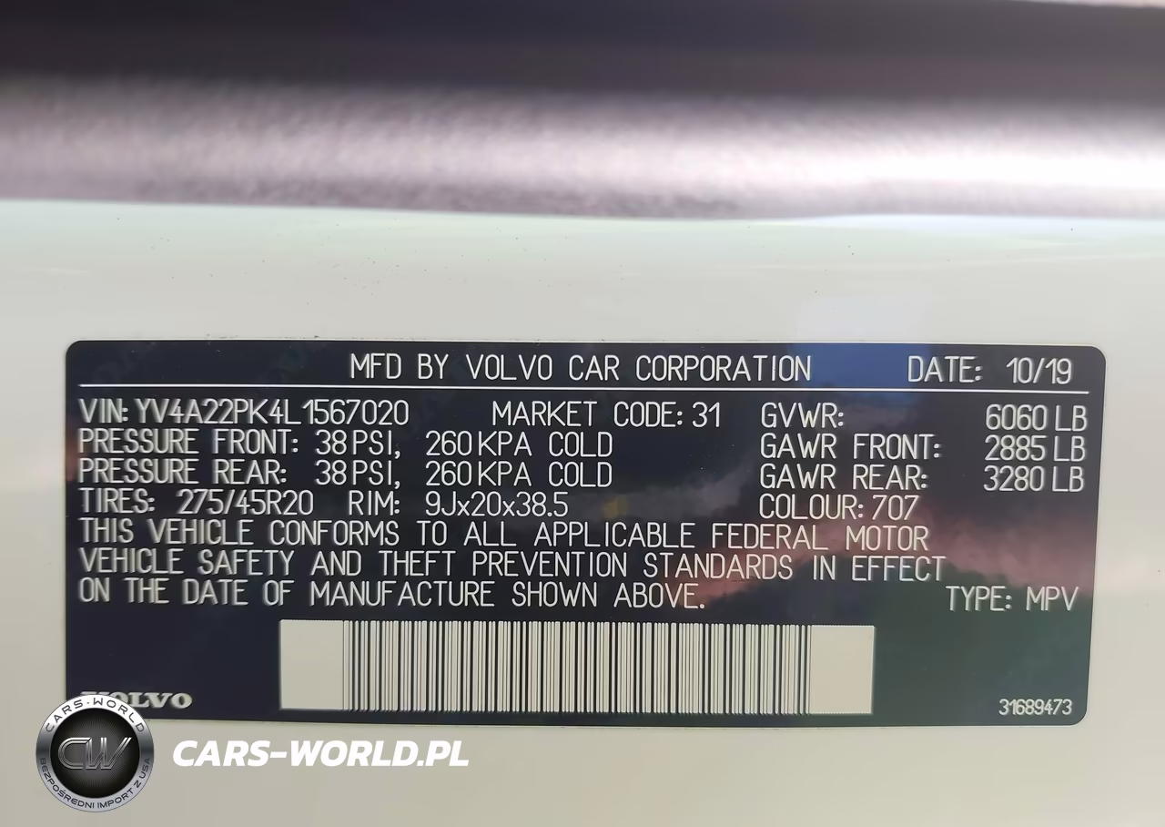 2020 Volvo Xc90 T6 Momentum 7 Passenger VIN:YV4A22PK4L1567020 - 9