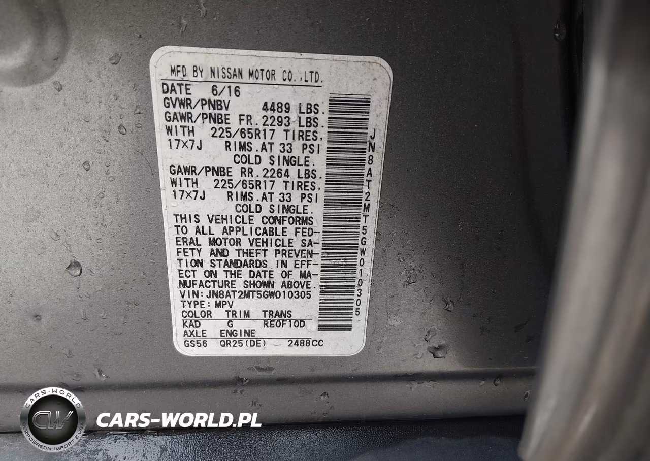 2016 Nissan Rogue Sv VIN:JN8AT2MT5GW010305 - 9