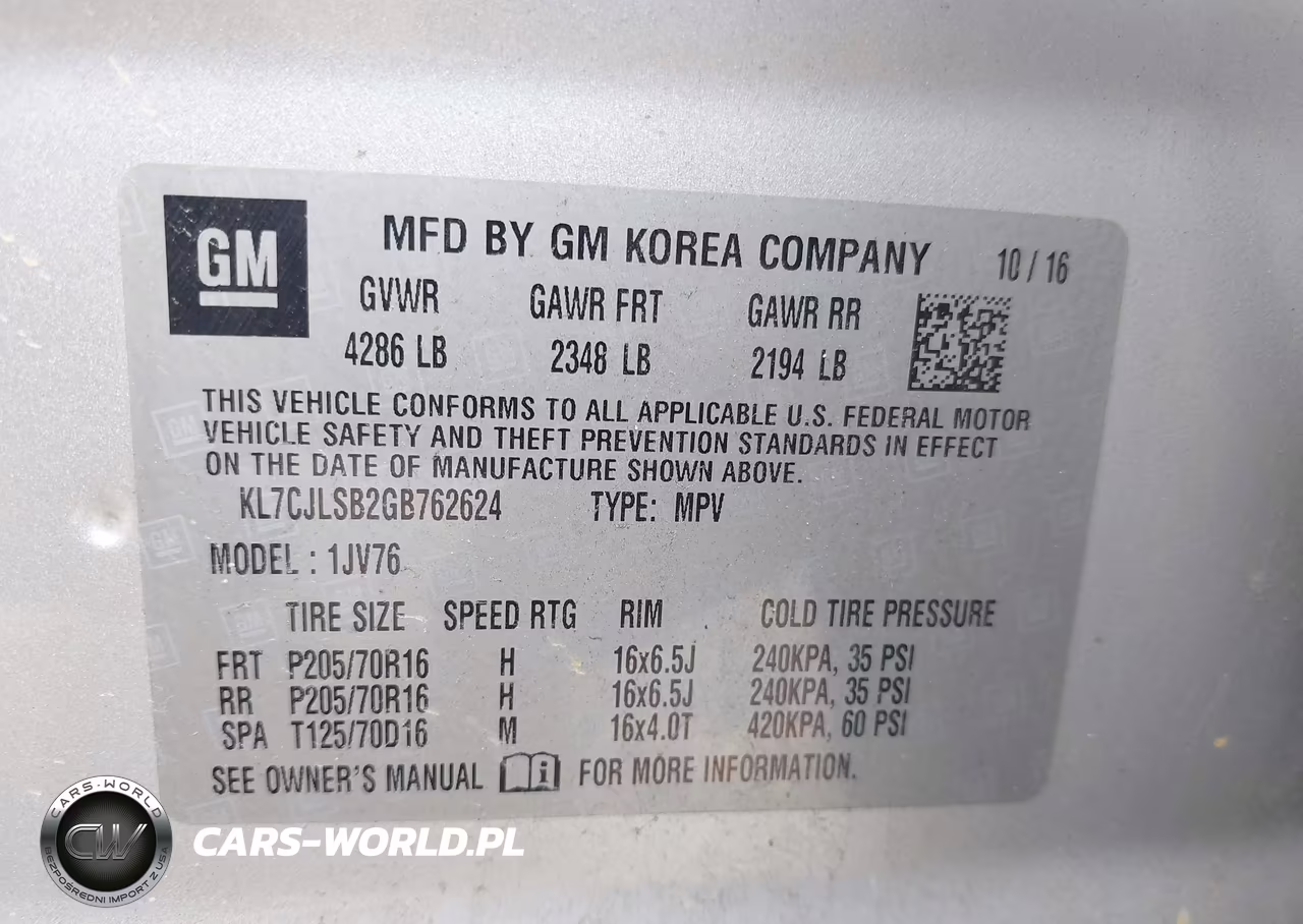 2016 Chevrolet Trax Lt VIN:KL7CJLSB2GB762624 - 9