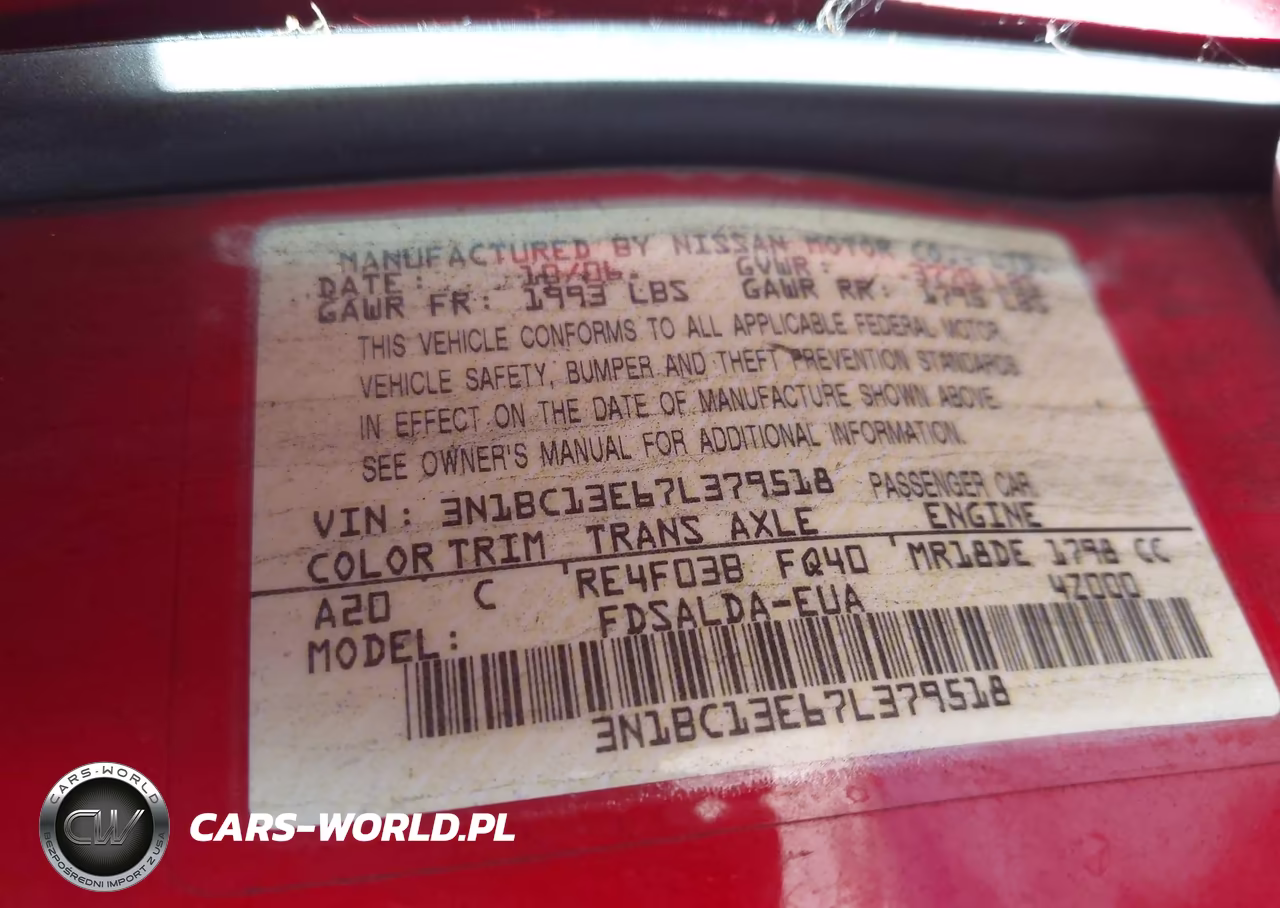 2007 Nissan Versa 1.8S VIN:3N1BC13E67L379518 - 9