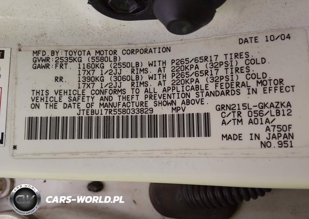 2005 Toyota 4Runner Limited V6 VIN:JTEBU17R558033829 - 9