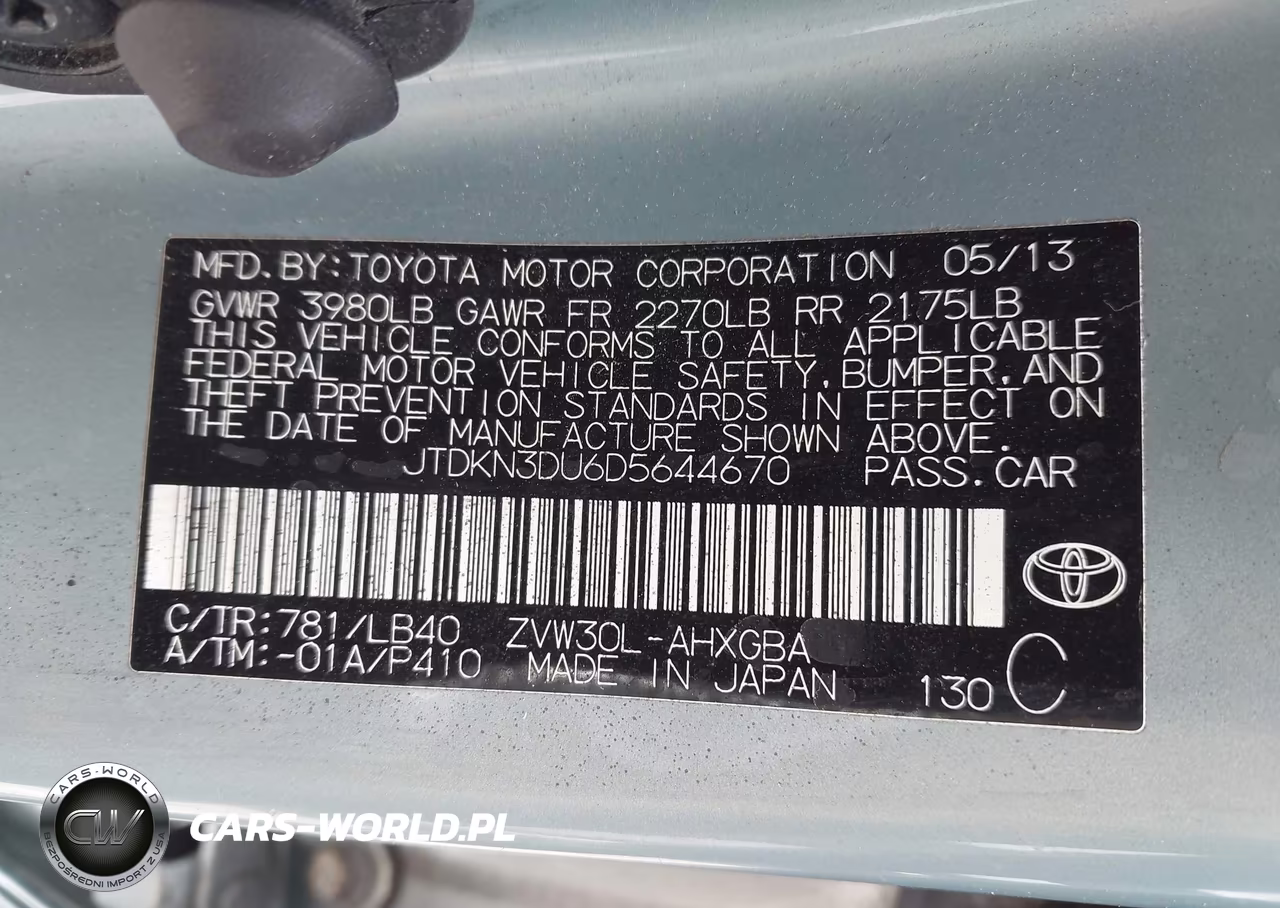 2013 Toyota Prius Four VIN:JTDKN3DU6D5644670 - 9
