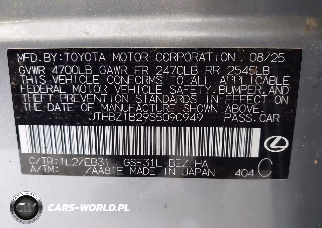 2025 Lexus Is 350 F Sport Design VIN:JTHBZ1B29S5090949 - 9