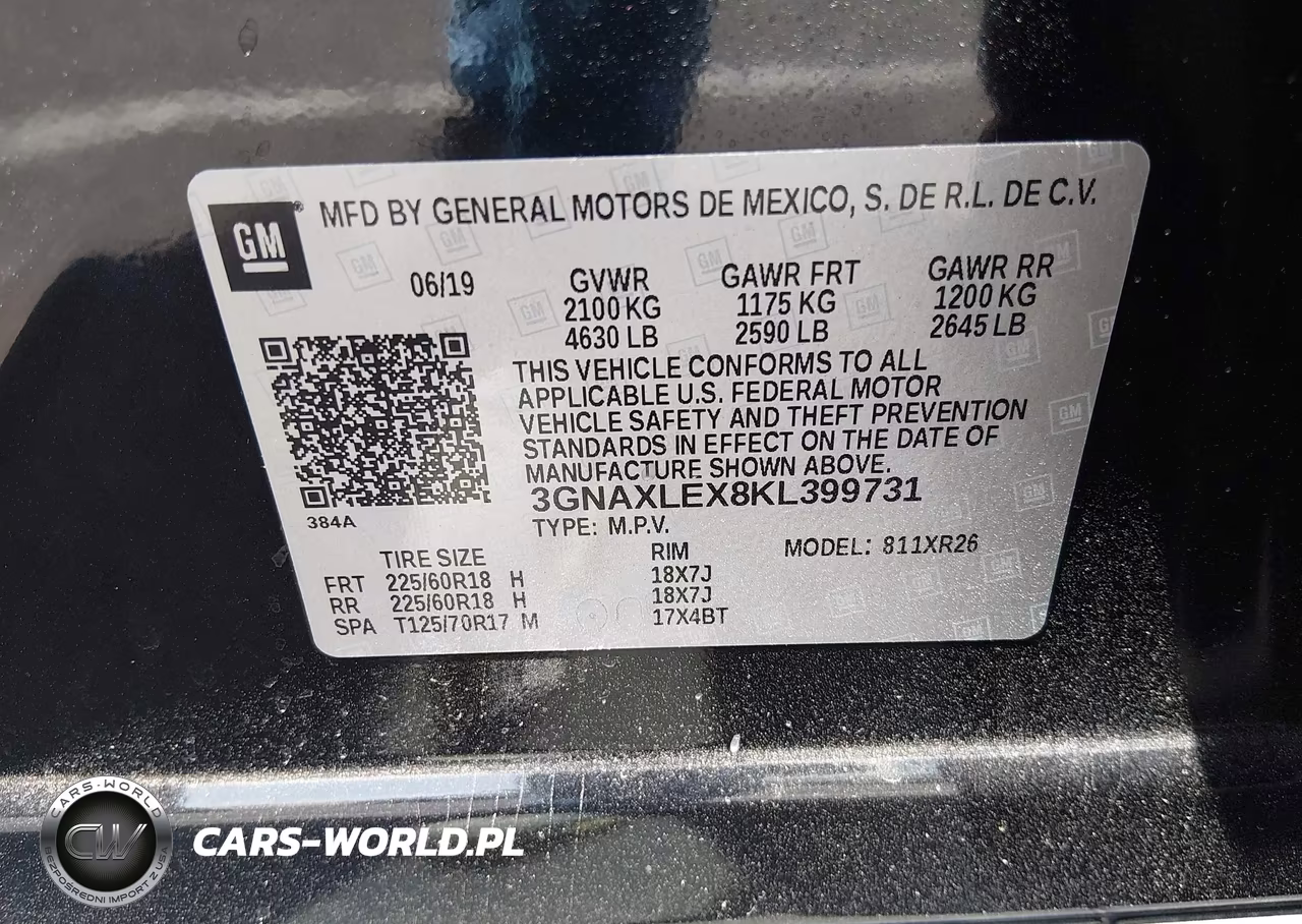 2019 Chevrolet Equinox Lt VIN:3GNAXLEX8KL399731 - 9