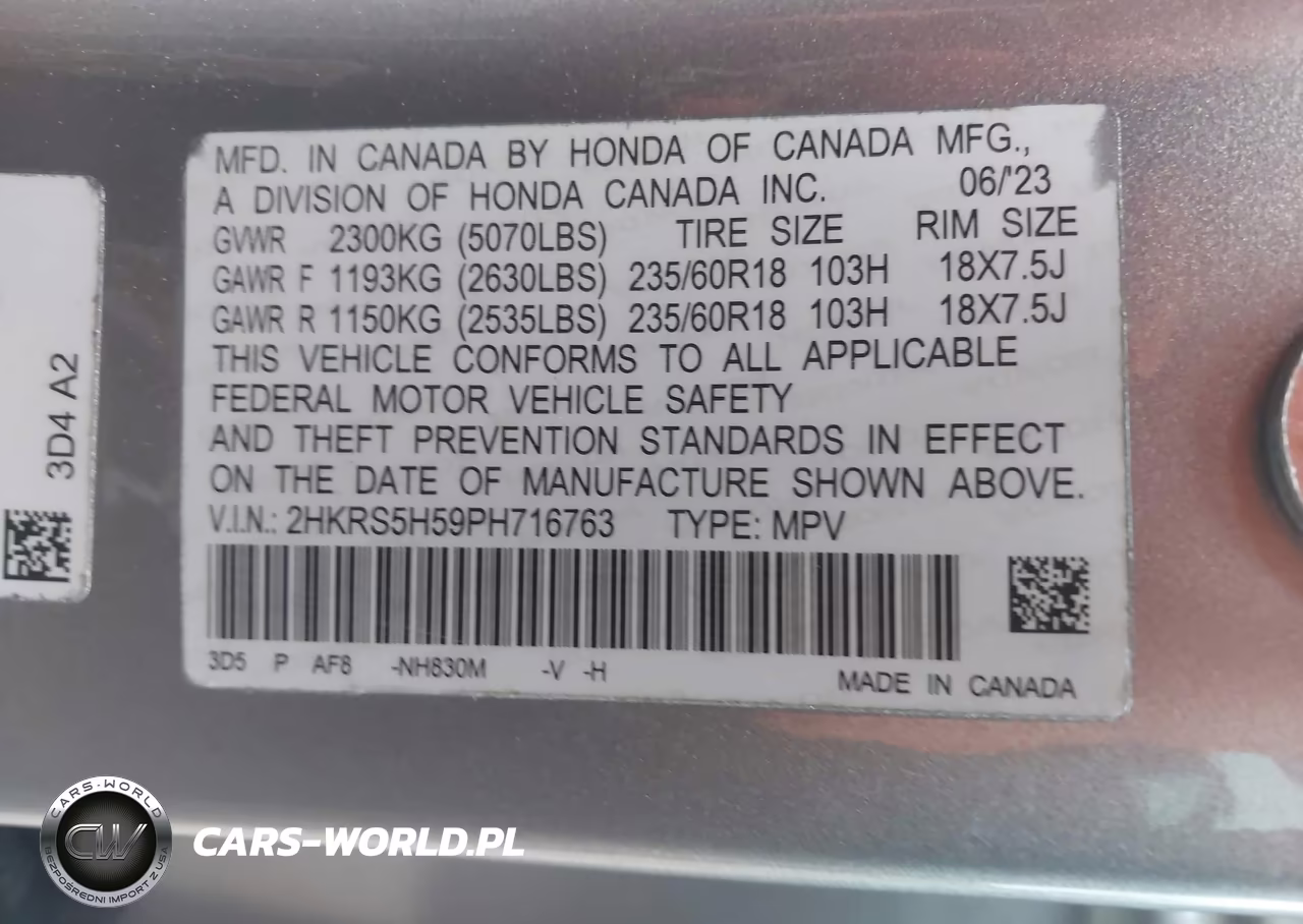 2023 Honda Cr-V Hybrid Sport VIN:2HKRS5H59PH716763 - 9