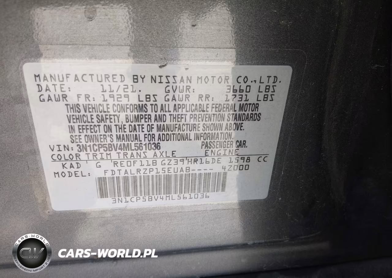 2021 Nissan Kicks S Xtronic Cvt VIN:3N1CP5BV4ML561036 - 9