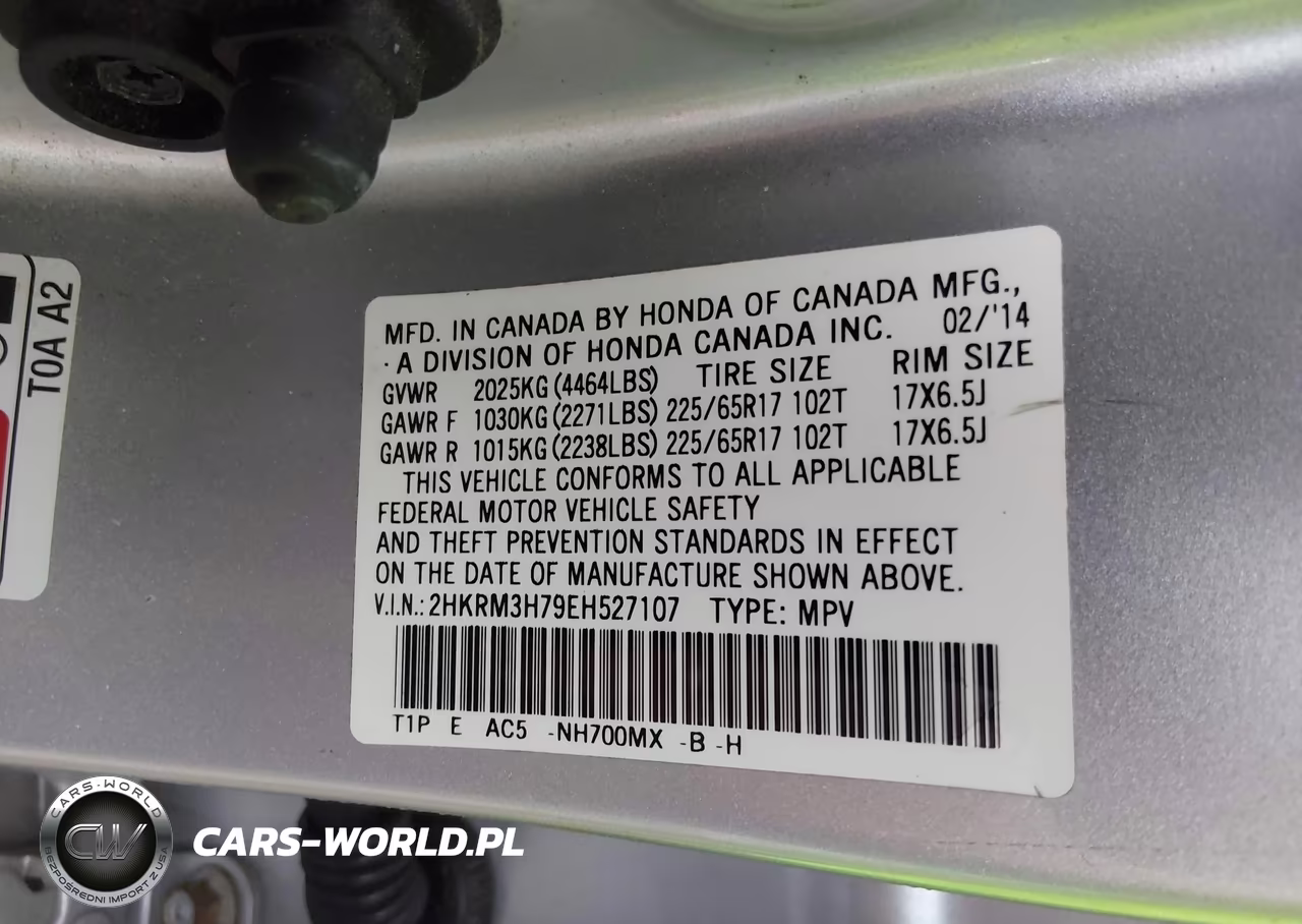 2014 Honda Cr-V Ex-L VIN:2HKRM3H79EH527107 - 9