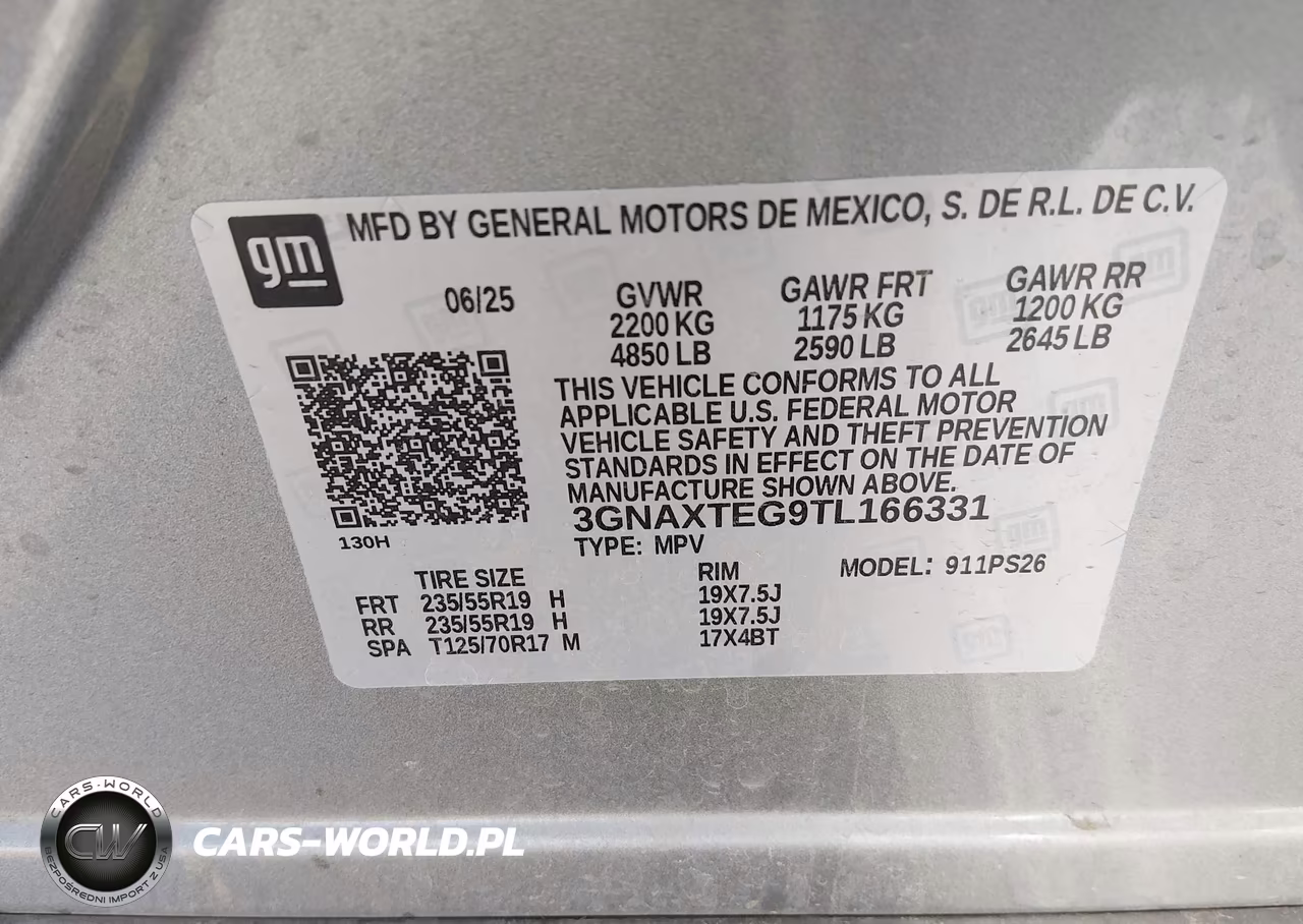 2026 Chevrolet Equinox Awd Rs VIN:3GNAXTEG9TL166331 - 9