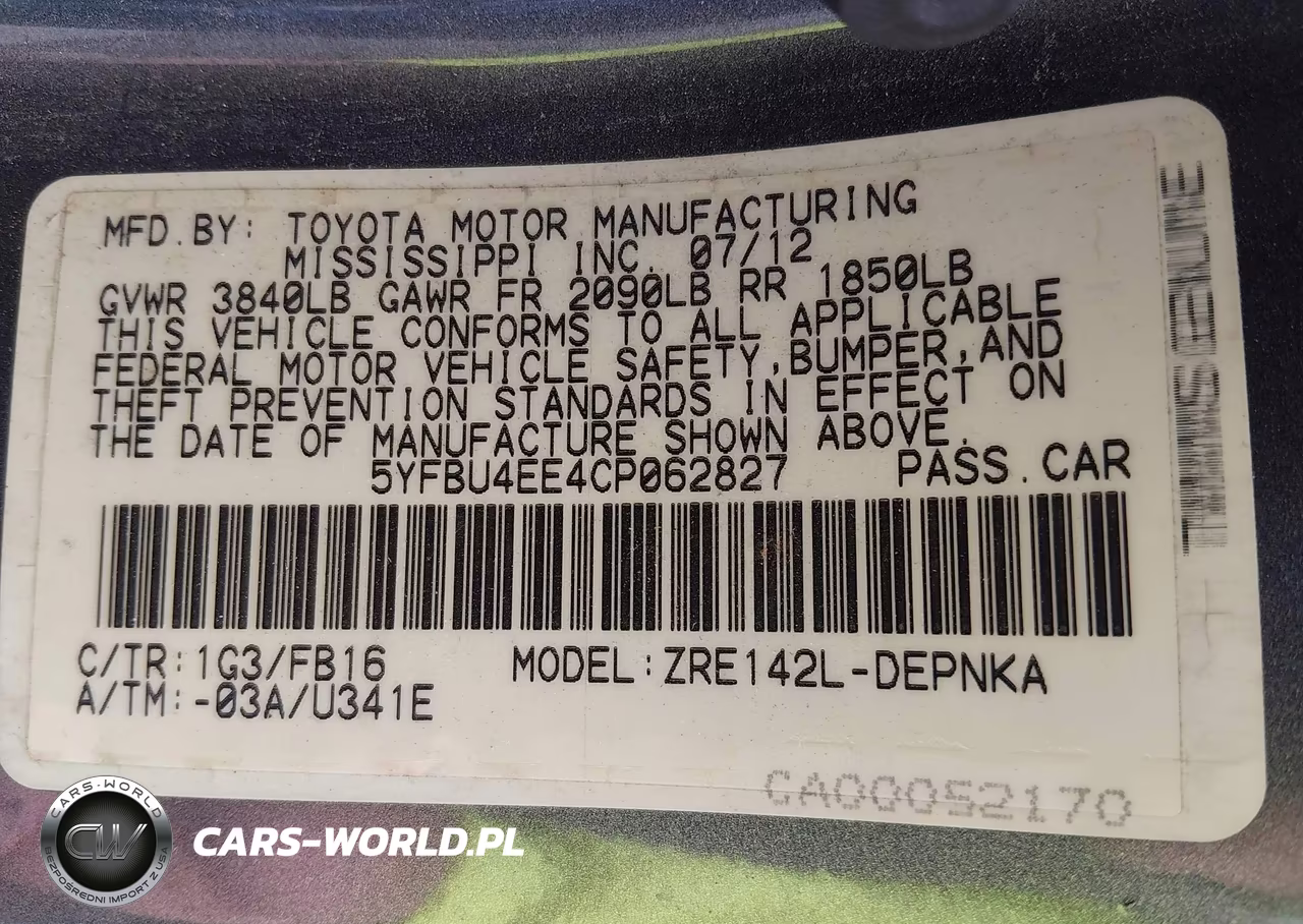 2012 Toyota Corolla Le VIN:5YFBU4EE4CP062827 - 9