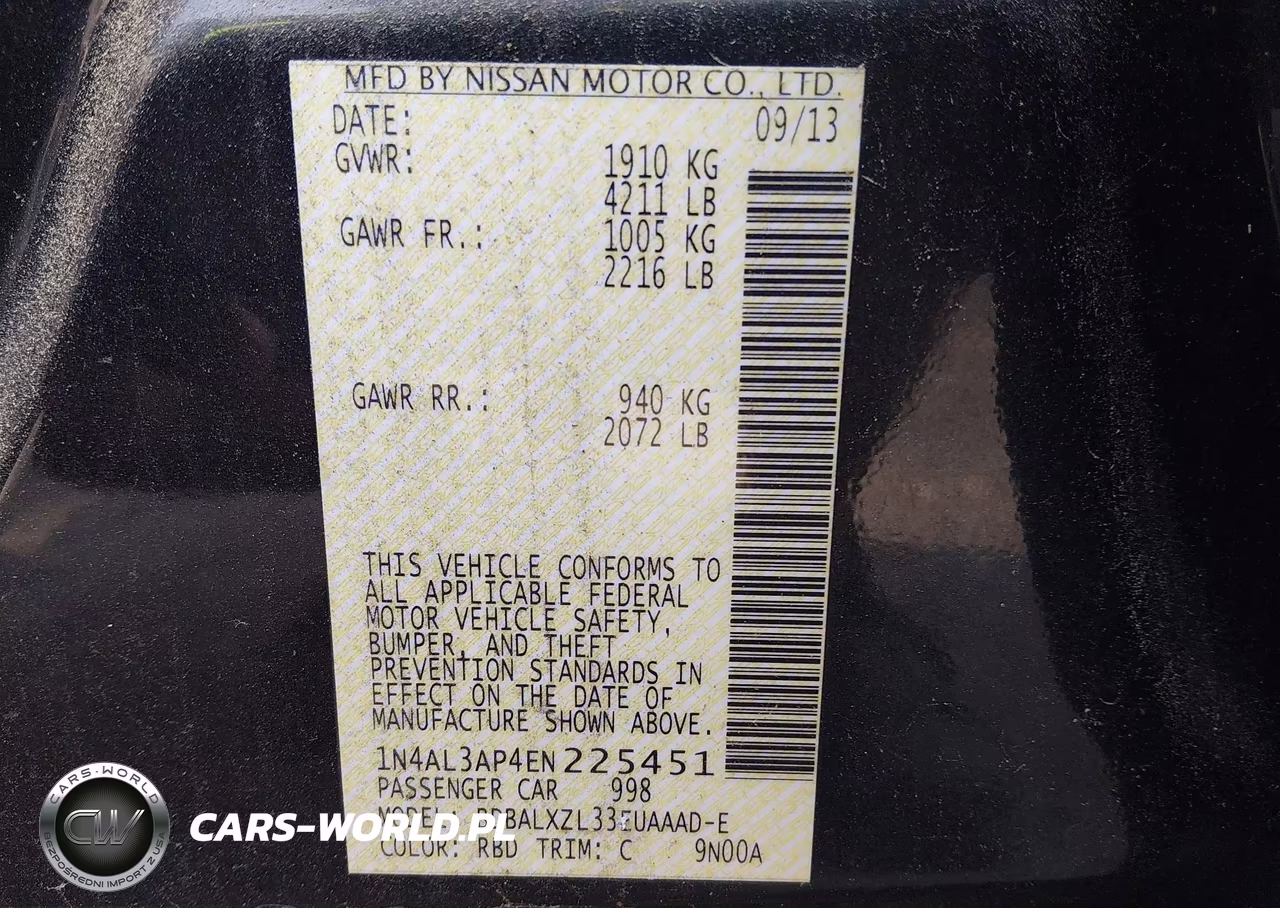 2014 Nissan Altima 2.5 Sl VIN:1N4AL3AP4EN225451 - 9