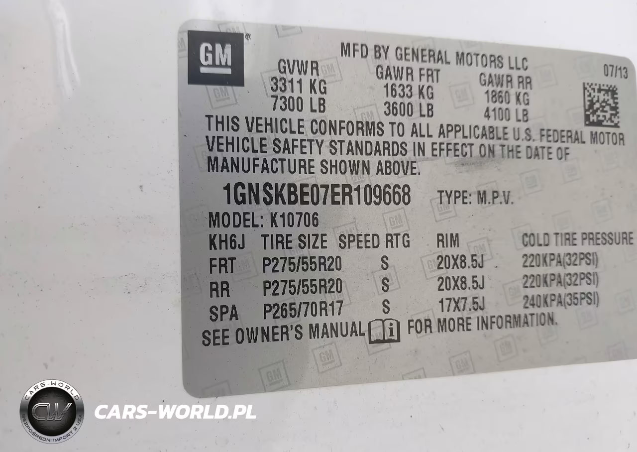 2014 Chevrolet Tahoe Lt VIN:1GNSKBE07ER109668 - 9
