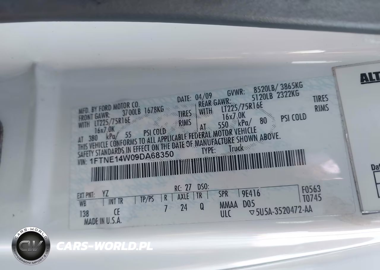 2009 Ford E-150 Commercial VIN:1FTNE14W09DA68350 - 4