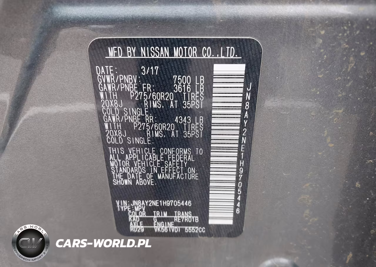2017 Nissan Armada Platinum VIN:JN8AY2NE1H9705446 - 9