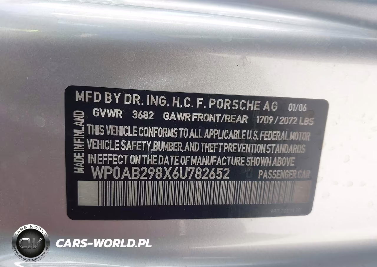 2006 Porsche Cayman S VIN:WP0AB298X6U782652 - 9