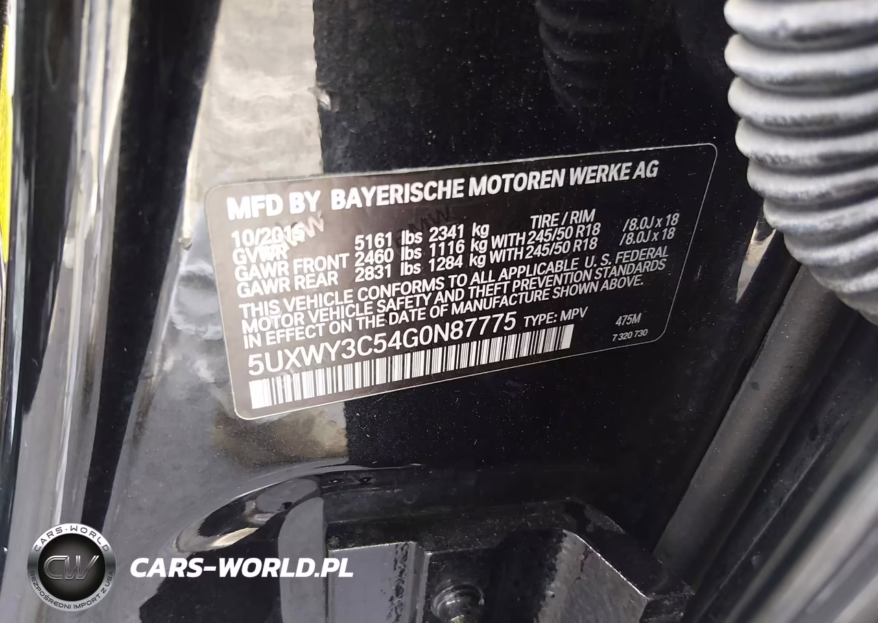 2016 BMW X3 xDrive28D VIN:5UXWY3C54G0N87775 - 9