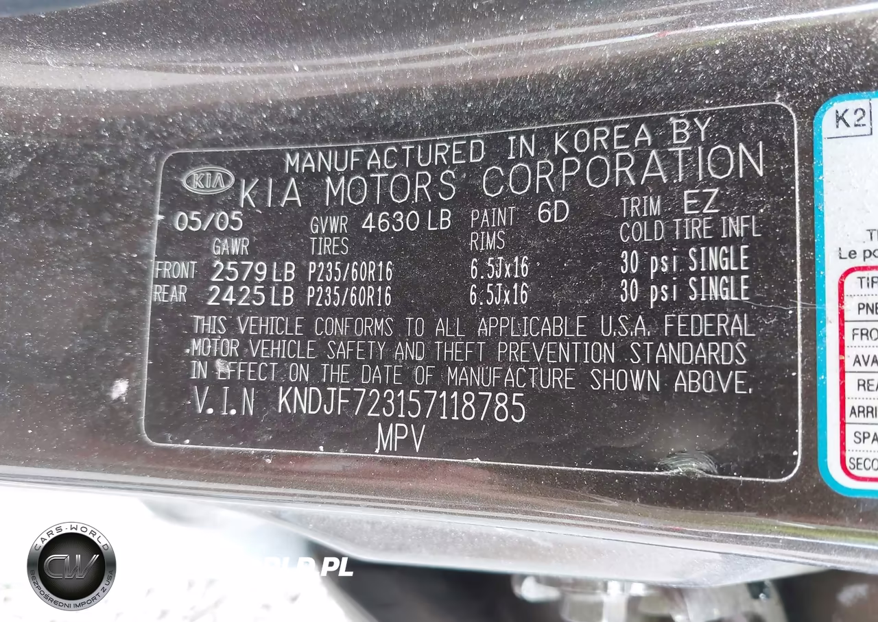 2005 Kia Sportage Ex V6-Lx V6 VIN:KNDJF723157118785 - 9