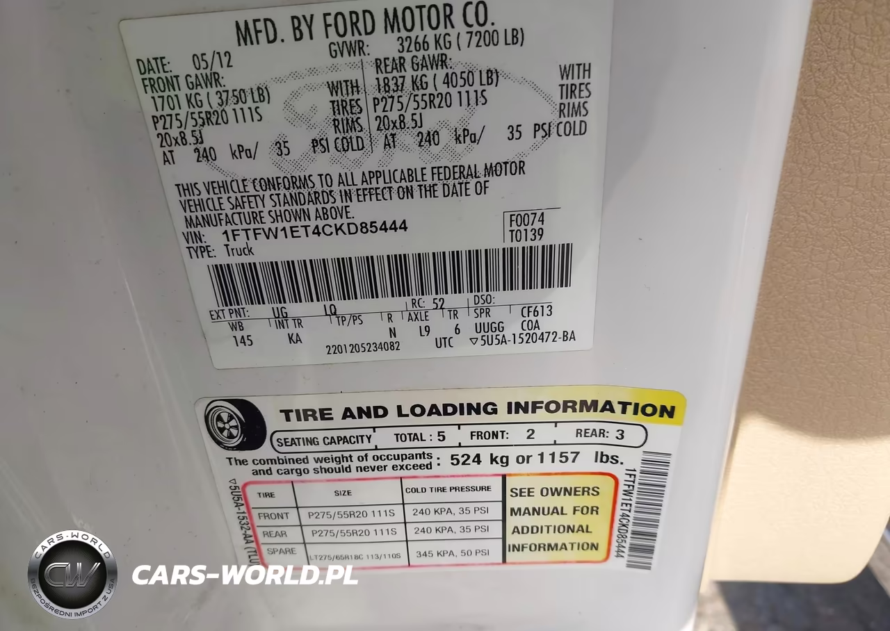 2012 Ford F-150 King Ranch VIN:1FTFW1ET4CKD85444 - 9