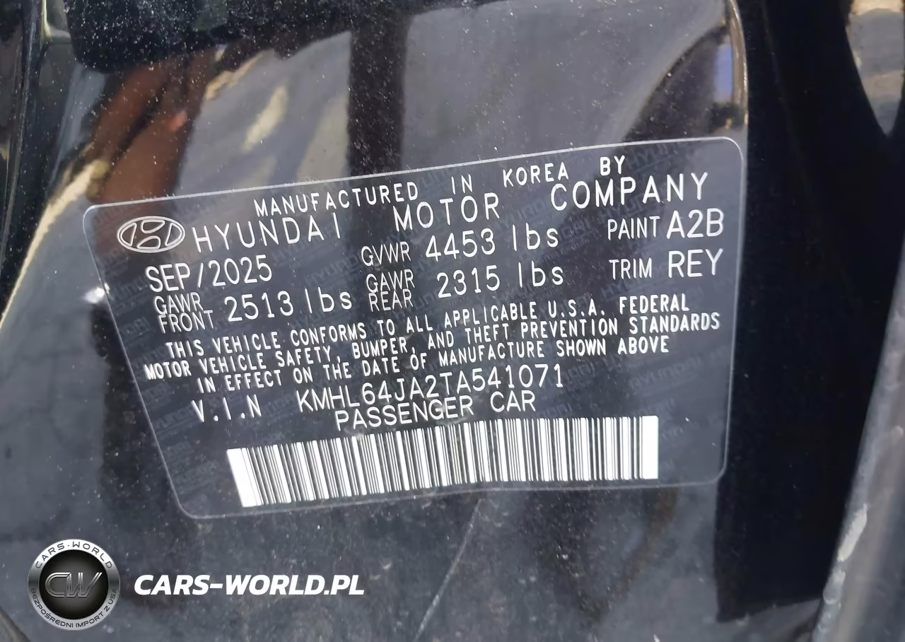 2026 Hyundai Sonata Sel Sport VIN:KMHL64JA2TA541071 - 9