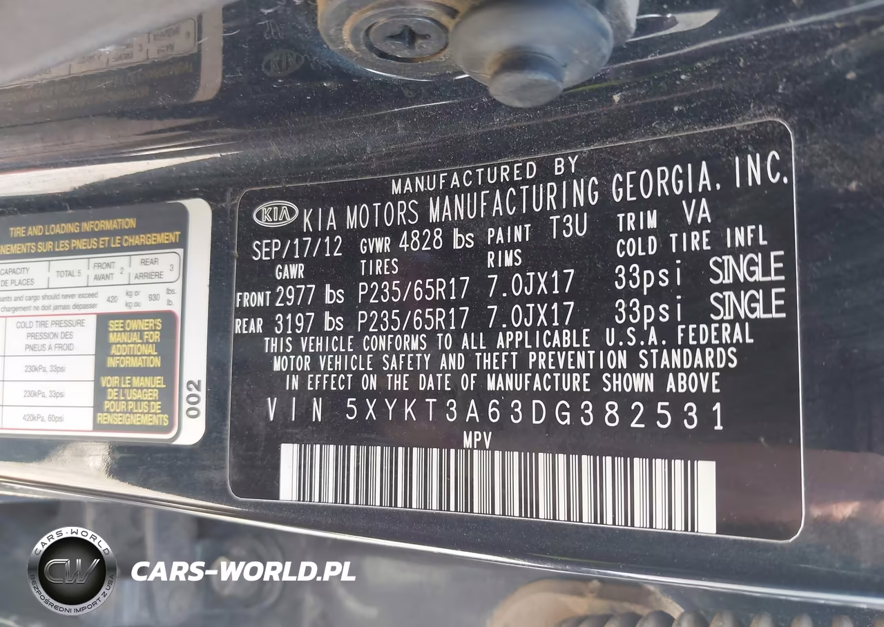 2013 Kia Sorento Lx VIN:5XYKT3A63DG382531 - 9