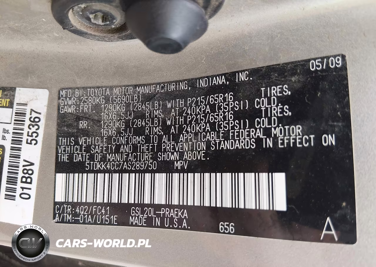 2010 Toyota Sienna Le VIN:5TDKK4CC7AS289750 - 9