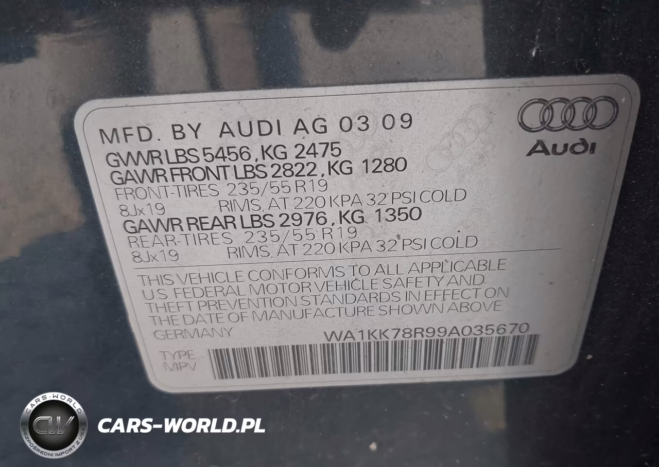 2009 Audi Q5 3.2 Premium VIN:WA1KK78R99A035670 - 9