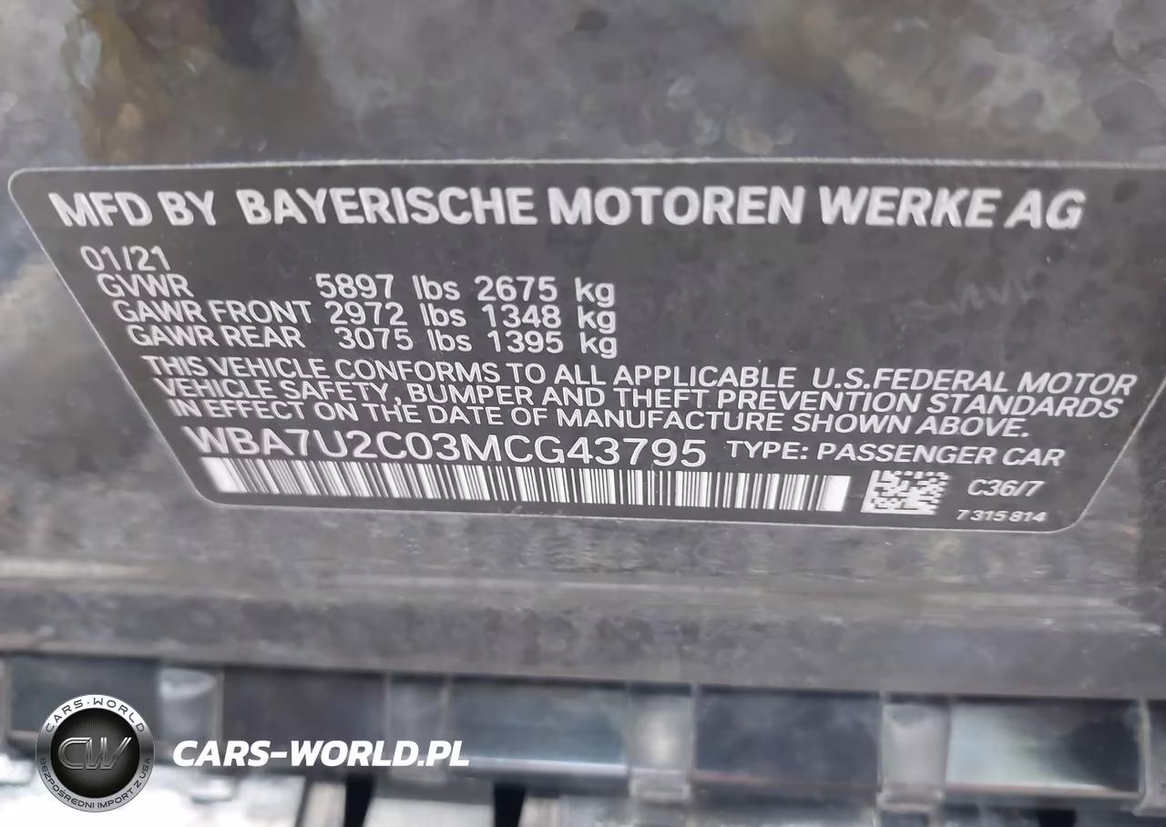 2021 BMW 750I xDrive VIN:WBA7U2C03MCG43795 - 9