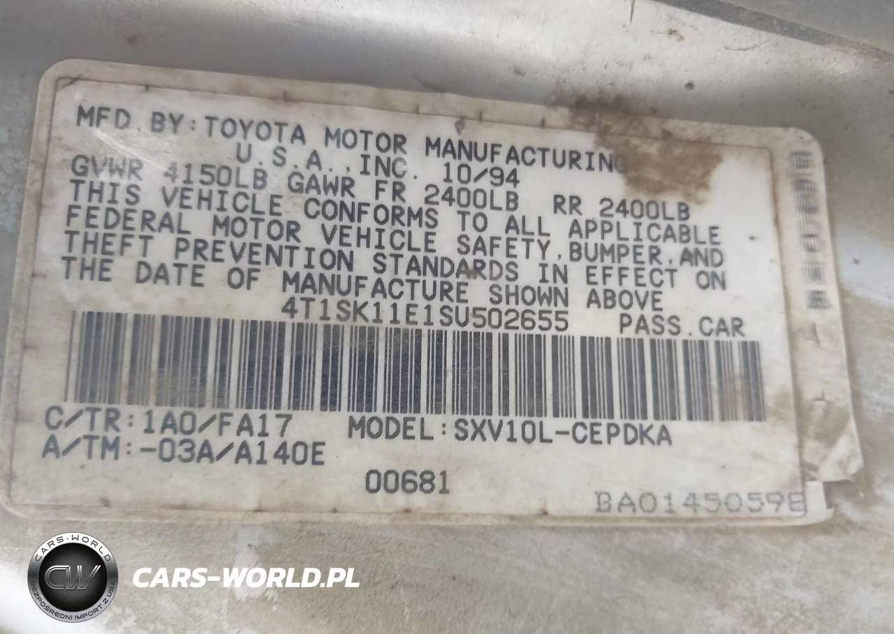 1995 Toyota Camry Dx VIN:4T1SK11E1SU502655 - 9