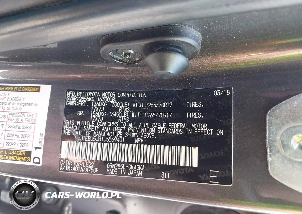 2018 Toyota 4Runner Sr5 Premium VIN:JTEBU5JR1J5569401 - 9