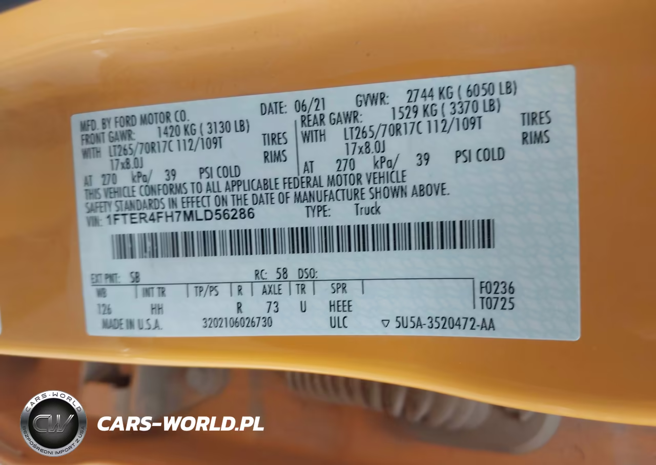 2021 Ford Ranger Lariat VIN:1FTER4FH7MLD56286 - 9
