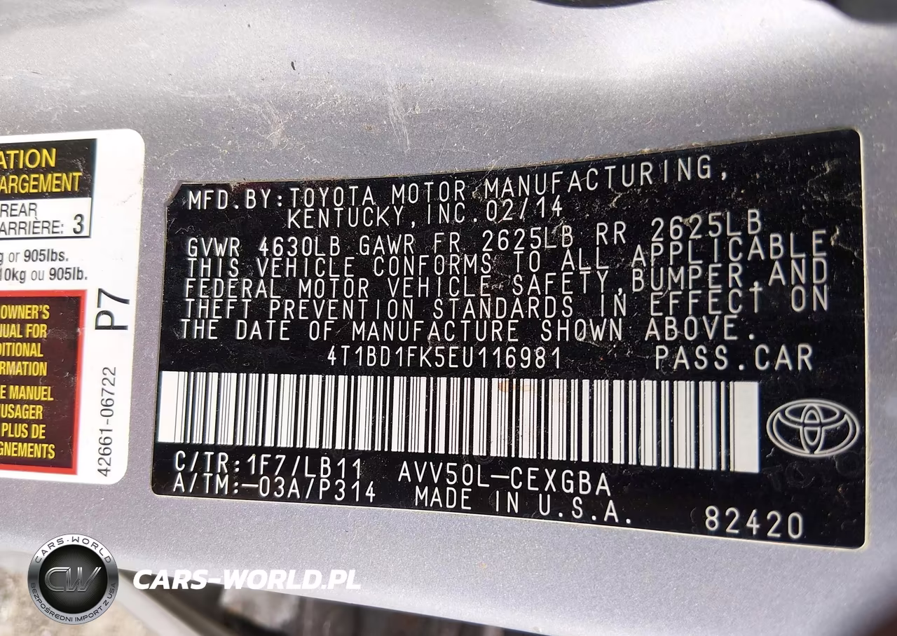 2014 Toyota Camry Hybrid Xle VIN:4T1BD1FK5EU116981 - 9