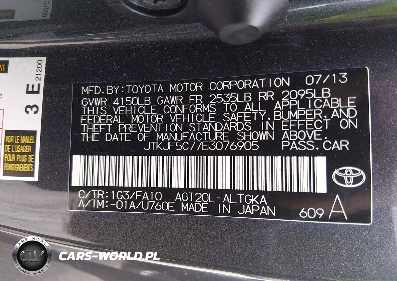 2014 Scion Tc VIN:JTKJF5C77E3076905 - 9