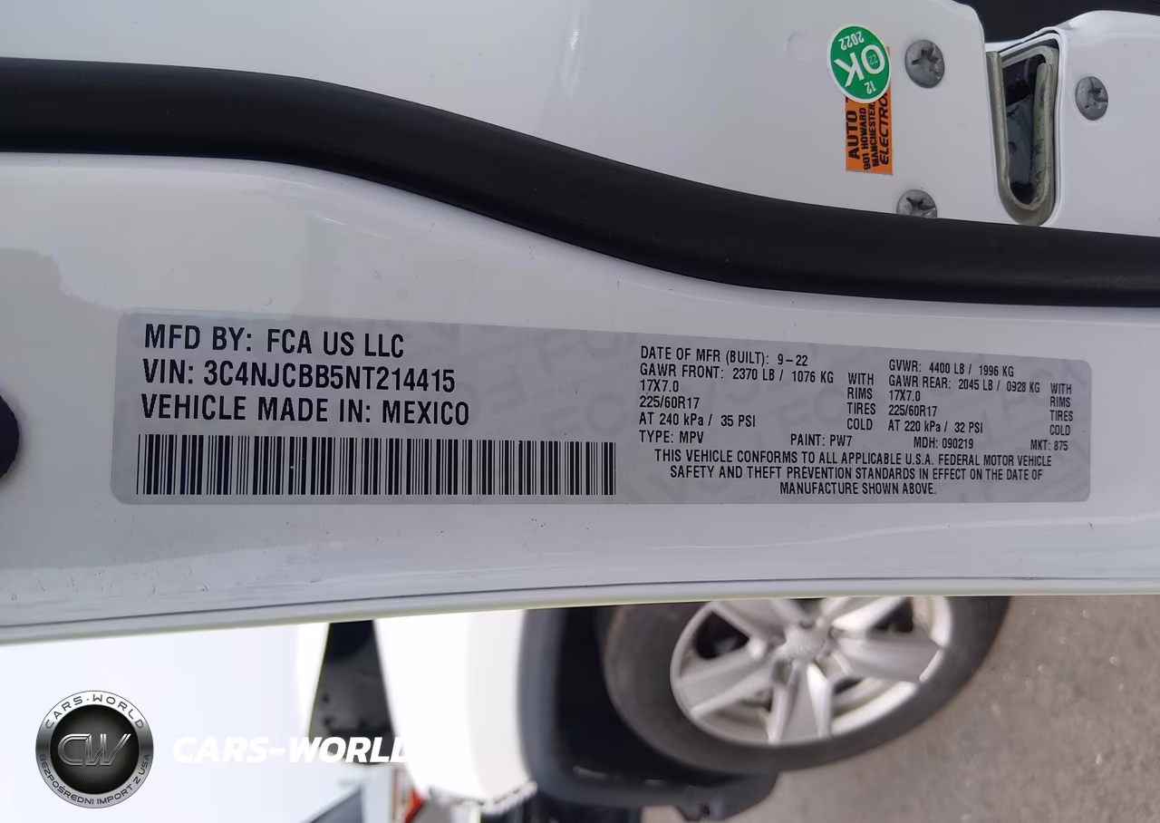2022 Jeep Compass Latitude Fwd VIN:3C4NJCBB5NT214415 - 9