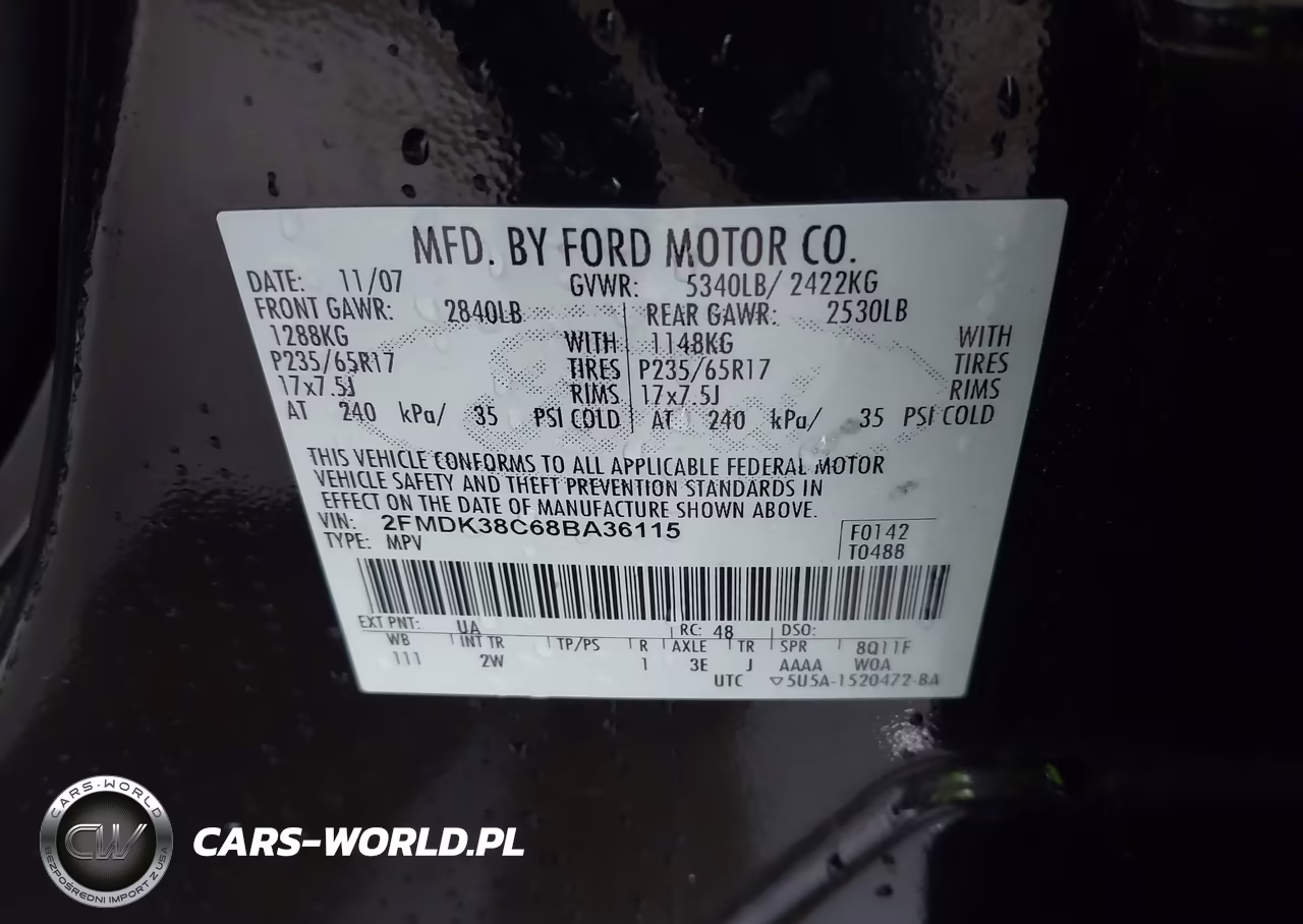 2008 Ford Edge Sel VIN:2FMDK38C68BA36115 - 9