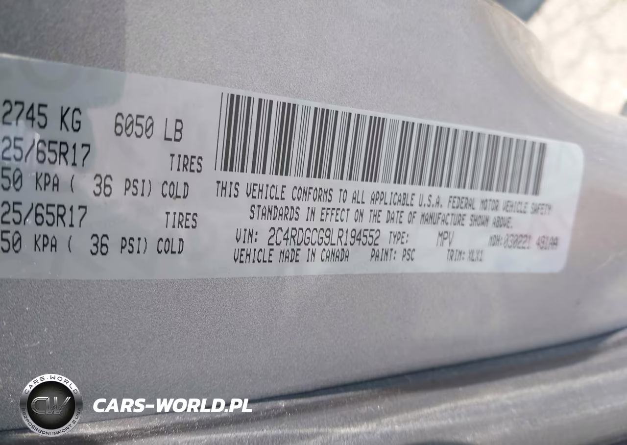 2020 Dodge Grand Caravan Sxt VIN:2C4RDGCG9LR194552 - 9