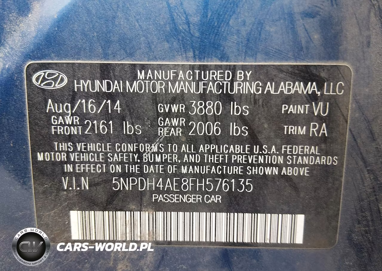 2015 Hyundai Elantra Se VIN:5NPDH4AE8FH576135 - 9