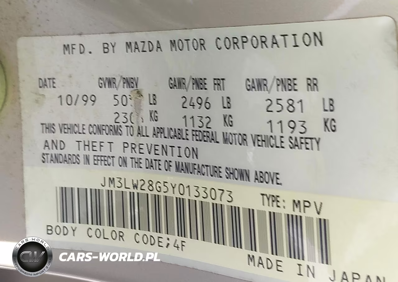 2000 Mazda Mpv Dx-Es-Lx VIN:JM3LW28G5Y0133073 - 9