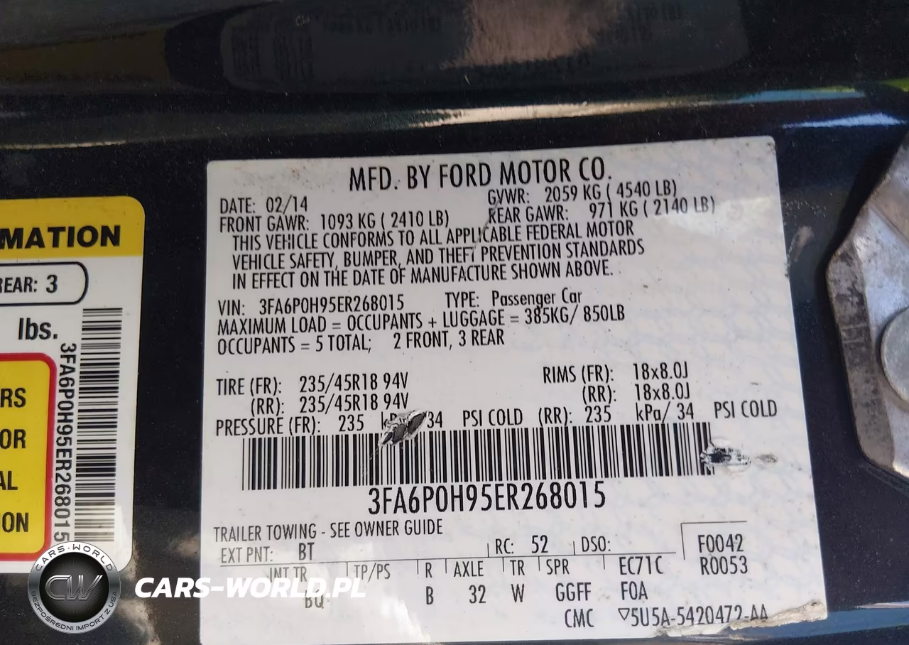 2014 Ford Fusion Se VIN:3FA6P0H95ER268015 - 9