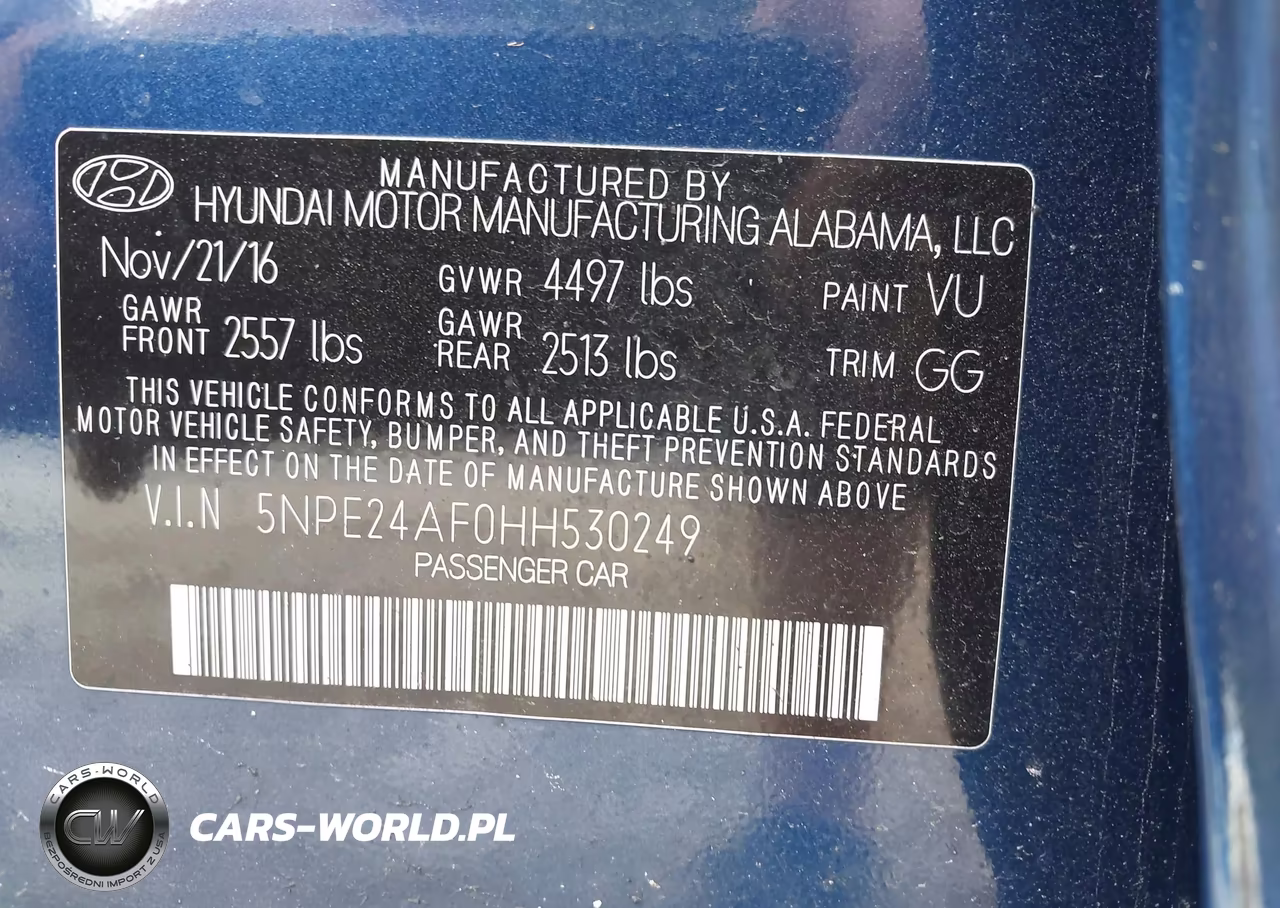 2017 Hyundai Sonata VIN:5NPE24AF0HH530249 - 9